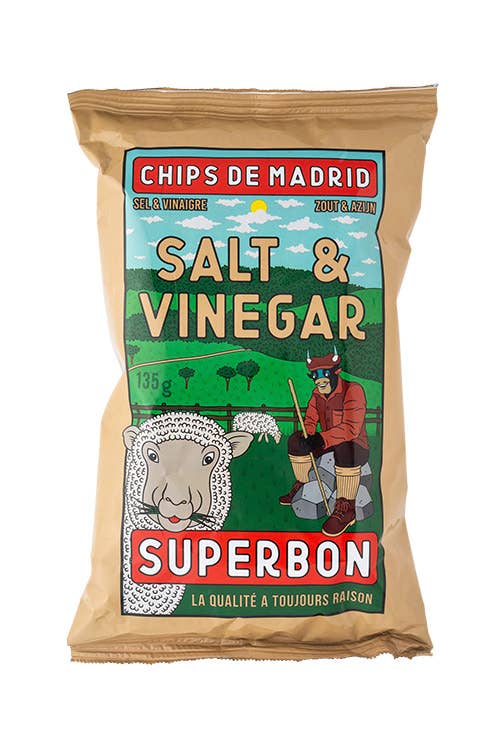 Chips au vinaigre et au sel 135 g - Superbon